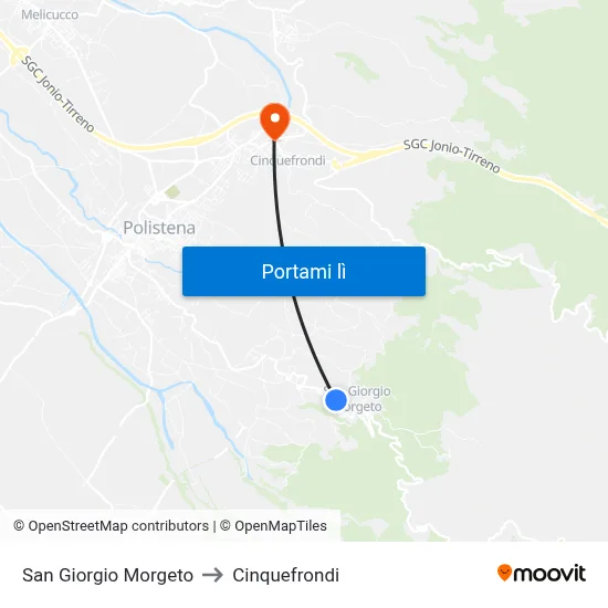 San Giorgio Morgeto to Cinquefrondi map