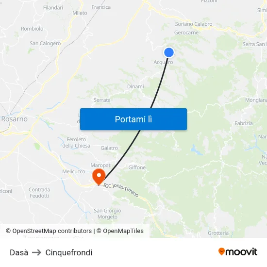 Dasà to Cinquefrondi map
