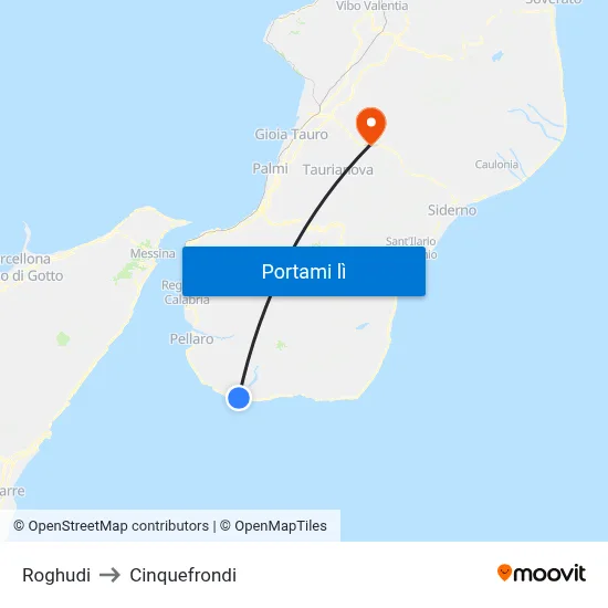 Roghudi to Cinquefrondi map