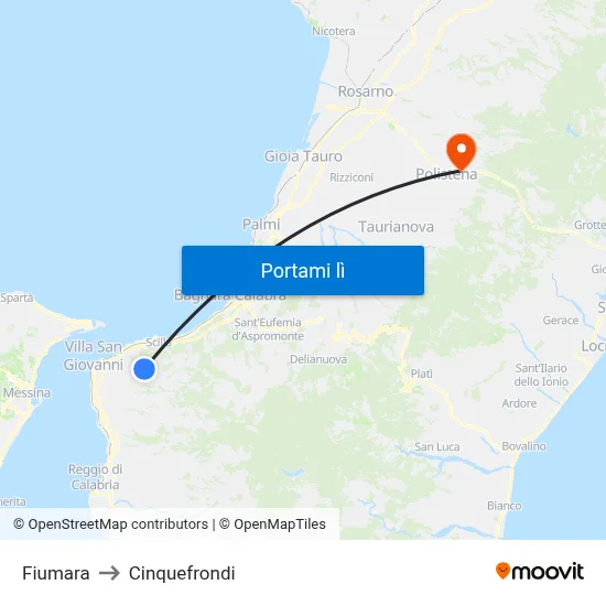 Fiumara to Cinquefrondi map