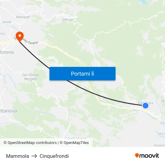 Mammola to Cinquefrondi map