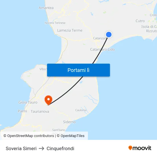 Soveria Simeri to Cinquefrondi map