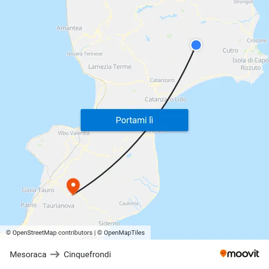 Mesoraca to Cinquefrondi map