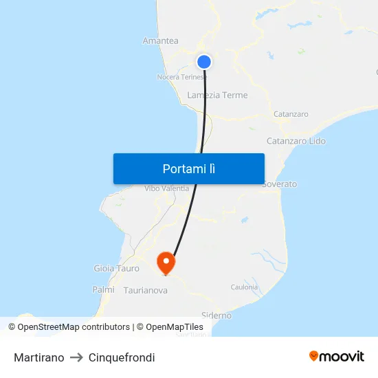 Martirano to Cinquefrondi map