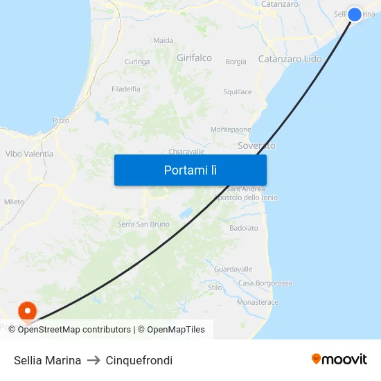 Sellia Marina to Cinquefrondi map