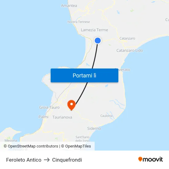 Feroleto Antico to Cinquefrondi map