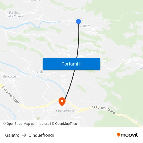 Galatro to Cinquefrondi map