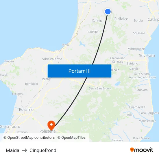 Maida to Cinquefrondi map