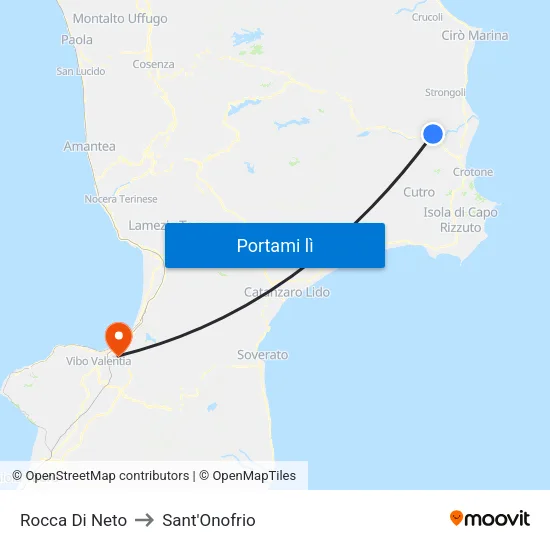 Rocca Di Neto to Sant'Onofrio map