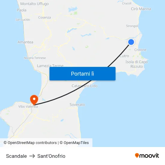 Scandale to Sant'Onofrio map