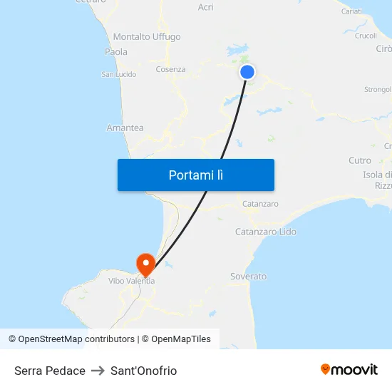 Serra Pedace to Sant'Onofrio map