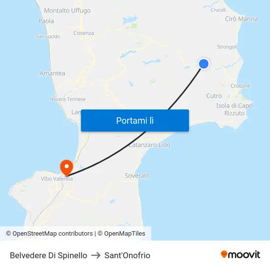 Belvedere Di Spinello to Sant'Onofrio map