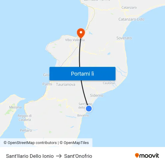 Sant'Ilario Dello Ionio to Sant'Onofrio map
