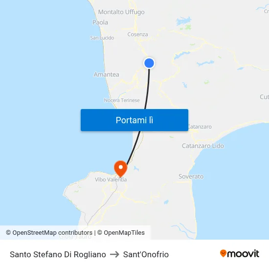 Santo Stefano Di Rogliano to Sant'Onofrio map