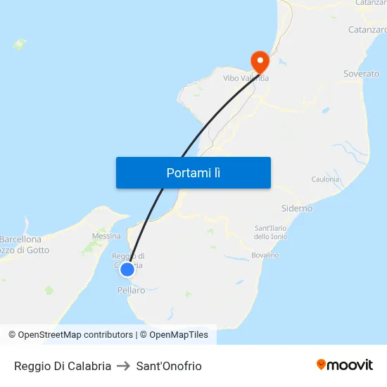 Reggio Di Calabria to Sant'Onofrio map