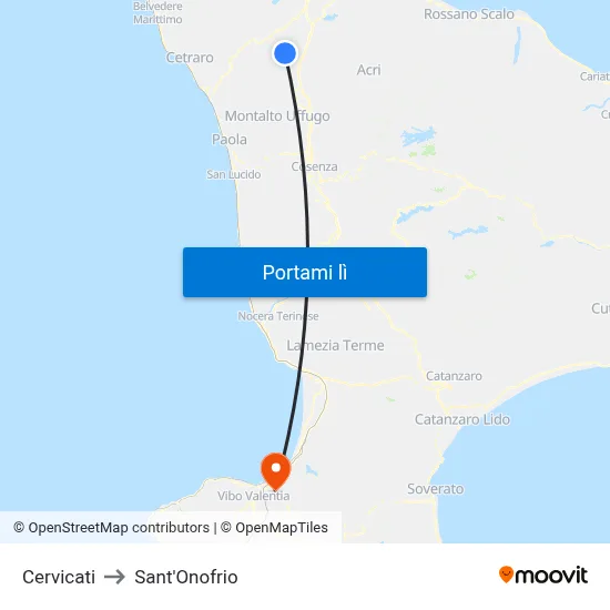 Cervicati to Sant'Onofrio map