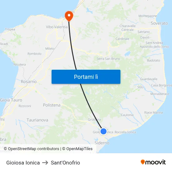 Gioiosa Ionica to Sant'Onofrio map