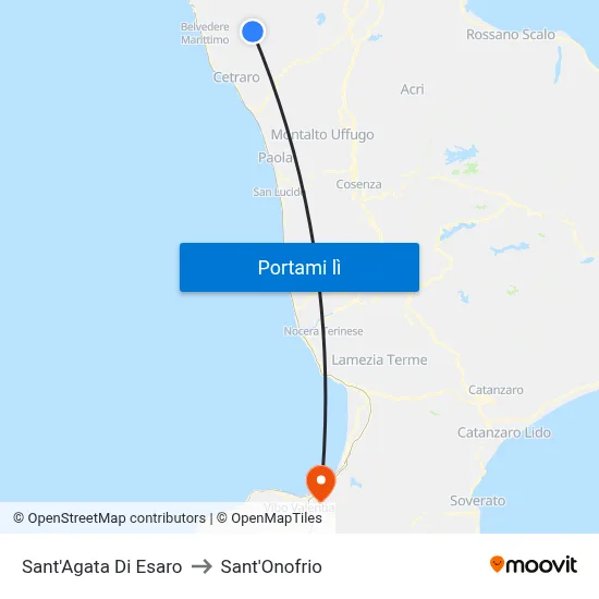 Sant'Agata Di Esaro to Sant'Onofrio map