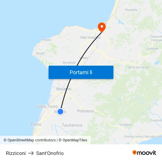 Rizziconi to Sant'Onofrio map
