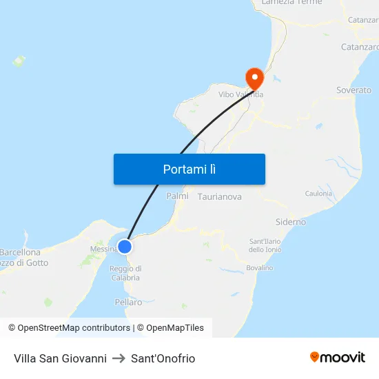 Villa San Giovanni to Sant'Onofrio map