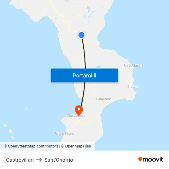 Castrovillari to Sant'Onofrio map