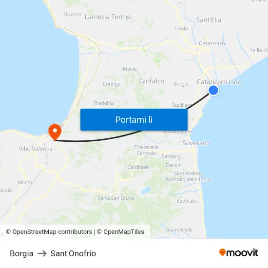 Borgia to Sant'Onofrio map