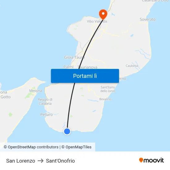 San Lorenzo to Sant'Onofrio map