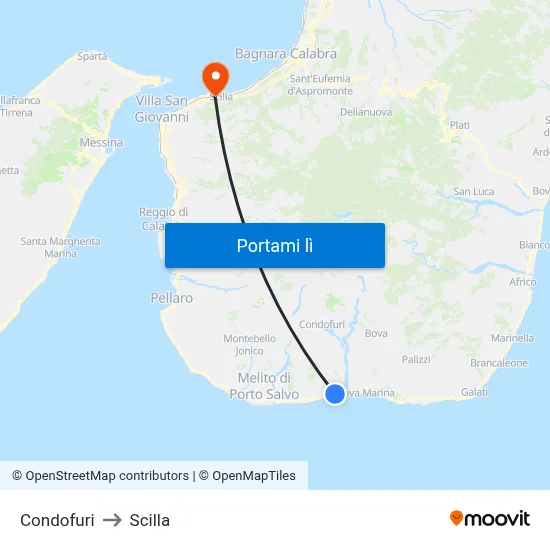 Condofuri to Scilla map
