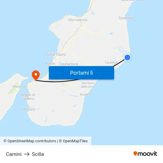 Camini to Scilla map