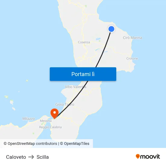 Caloveto to Scilla map