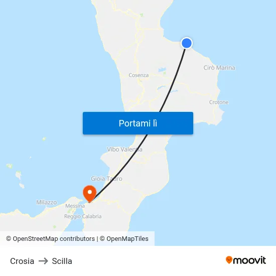 Crosia to Scilla map