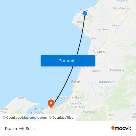 Drapia to Scilla map