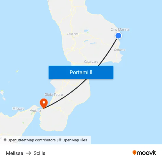 Melissa to Scilla map