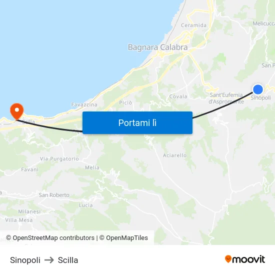Sinopoli to Scilla map