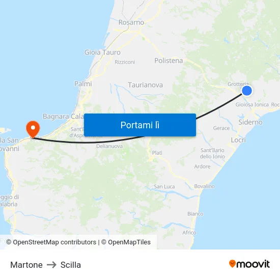 Martone to Scilla map