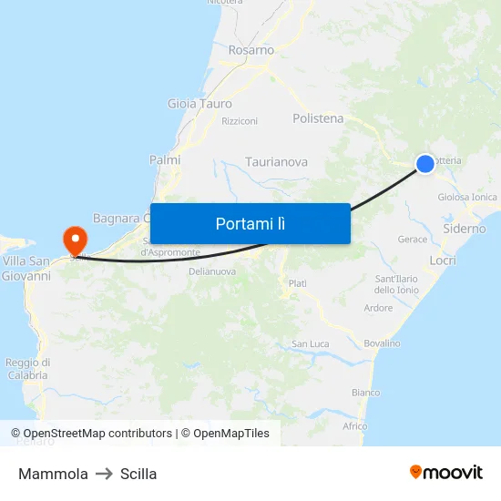 Mammola to Scilla map