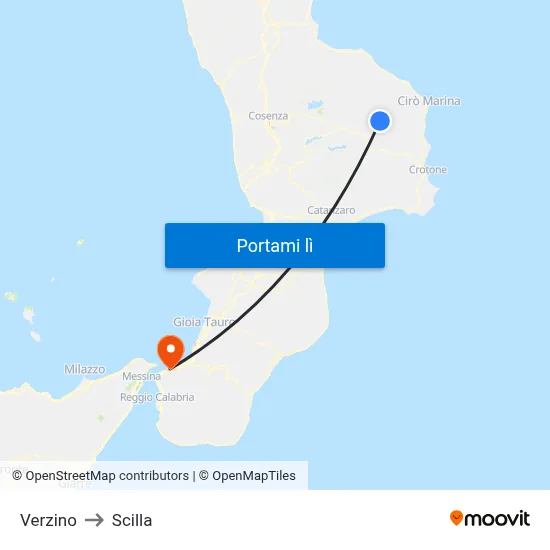 Verzino to Scilla map