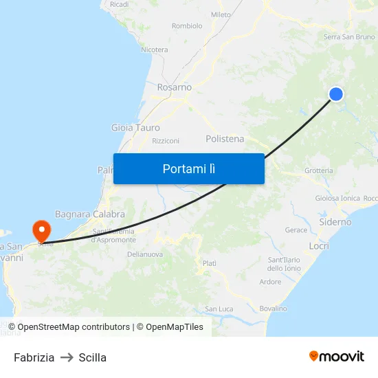 Fabrizia to Scilla map