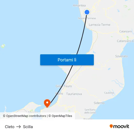 Cleto to Scilla map