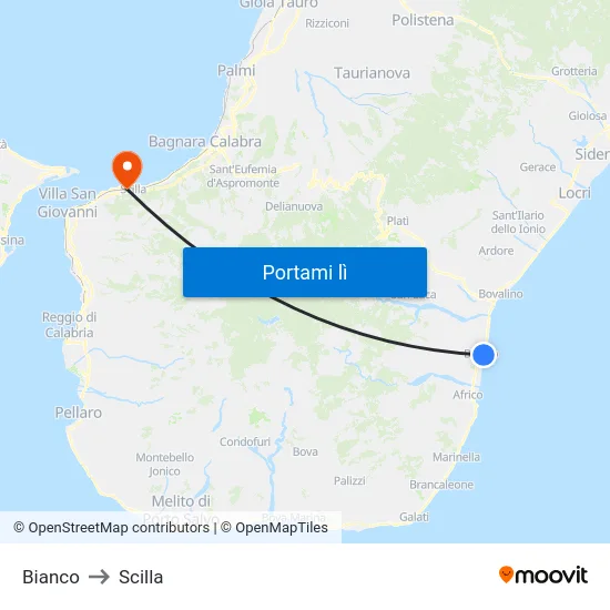 Bianco to Scilla map