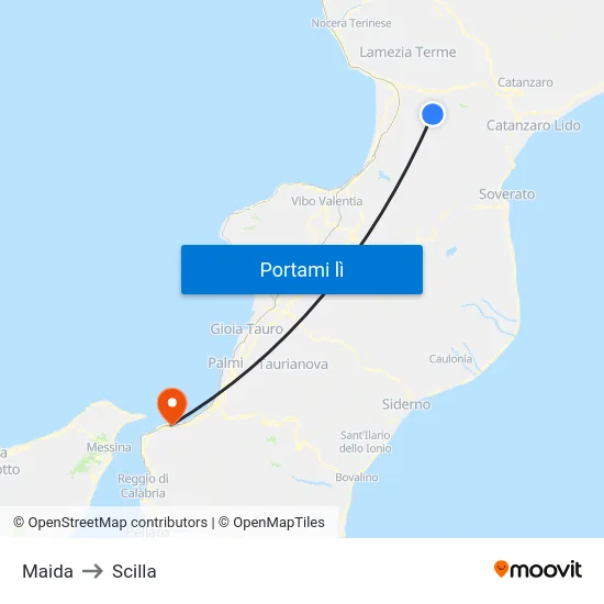Maida to Scilla map