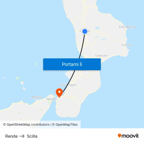 Rende to Scilla map