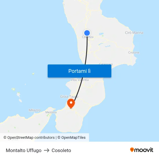Montalto Uffugo to Cosoleto map