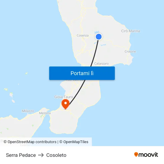Serra Pedace to Cosoleto map