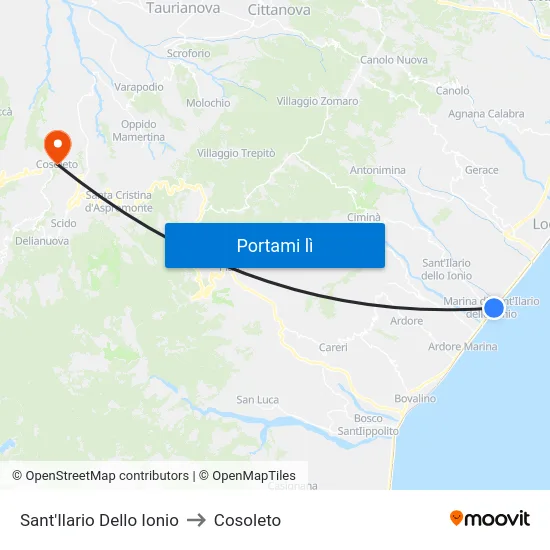 Sant'Ilario Dello Ionio to Cosoleto map