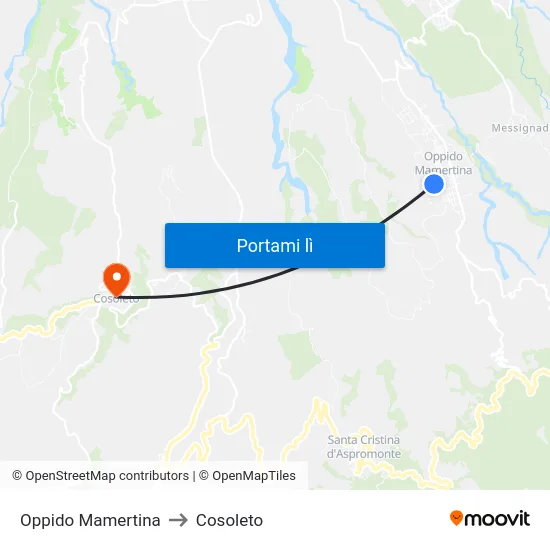 Oppido Mamertina to Cosoleto map