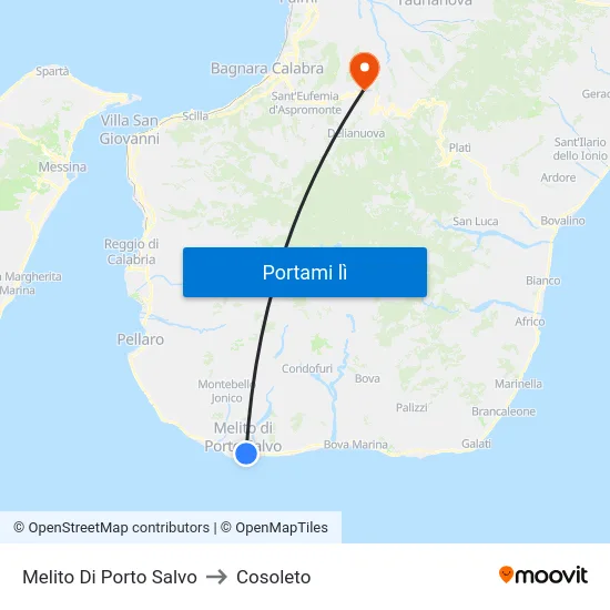 Melito Di Porto Salvo to Cosoleto map