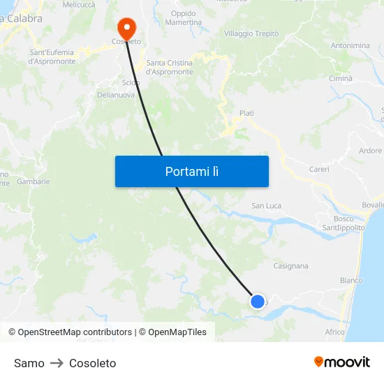 Samo to Cosoleto map