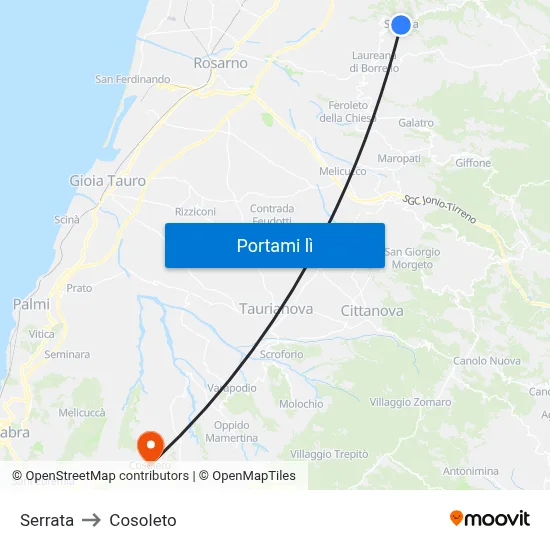 Serrata to Cosoleto map