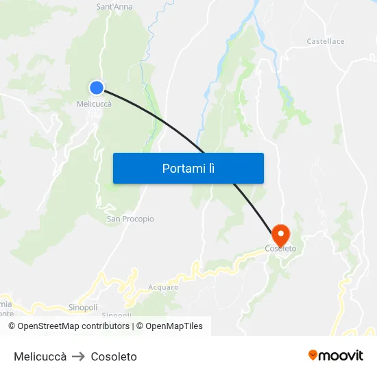 Melicuccà to Cosoleto map